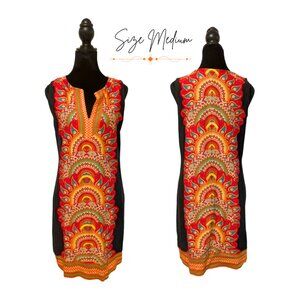 New York & Company Colorful Mandala Shift Dress Medium
